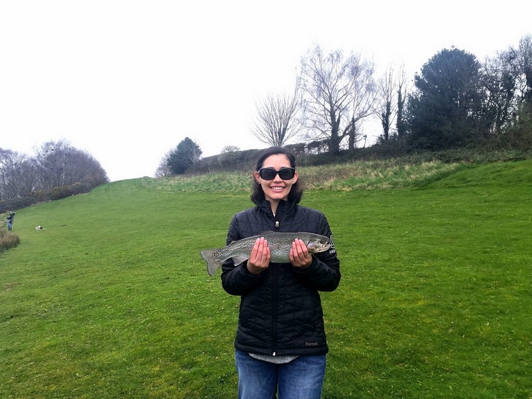 Krystal with her 4lb rainbow trout