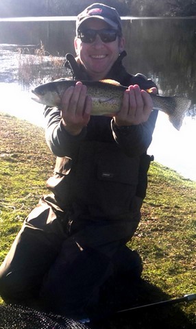 martyn with his first rainbow trout
